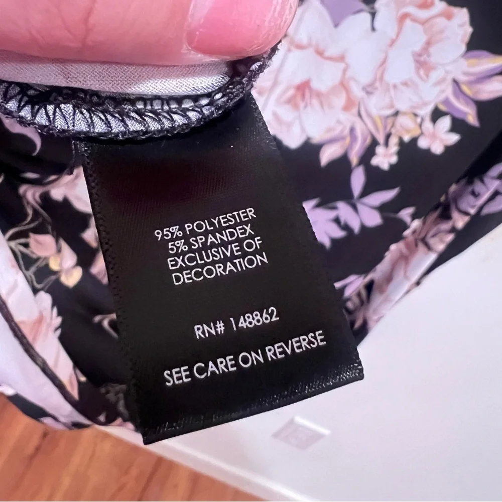 Torrid Black and Pink Floral Camisole - Picture 4 of 5